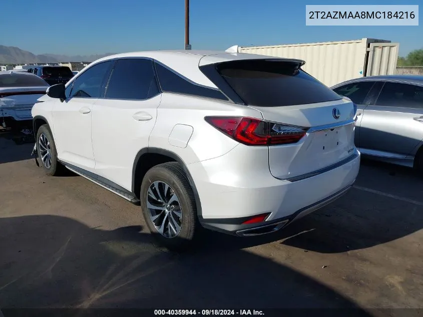 2021 Lexus Rx 350 VIN: 2T2AZMAA8MC184216 Lot: 40359944