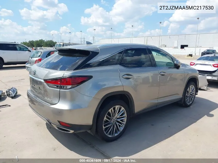 2021 Lexus Rx 350 VIN: 2T2JZMAA5MC217530 Lot: 40361609