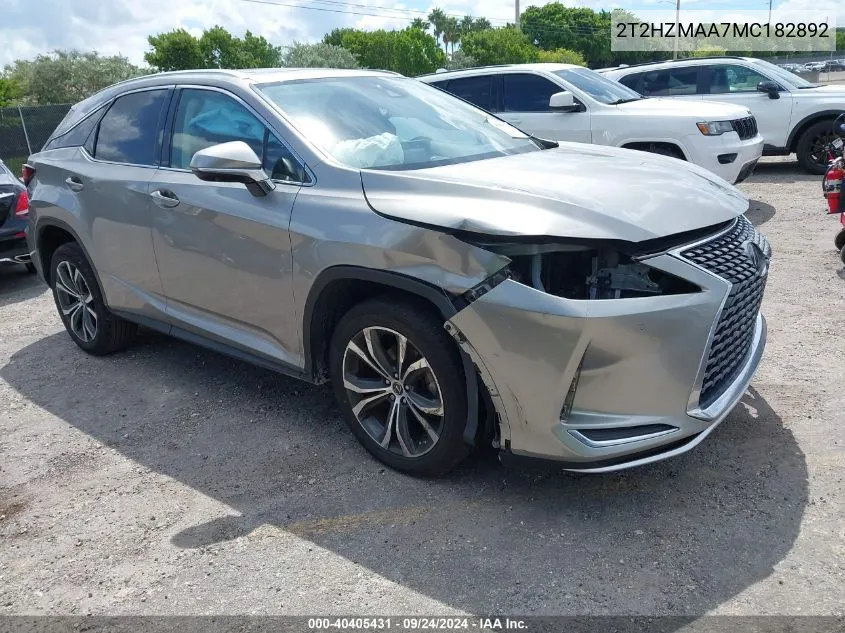 2021 Lexus Rx 350 VIN: 2T2HZMAA7MC182892 Lot: 40405431