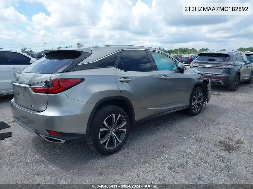 2T2HZMAA7MC182892 2021 Lexus Rx 350