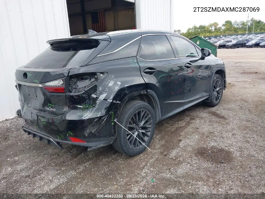 2T2SZMDAXMC287069 2021 Lexus Rx 350 F Sport Appearance