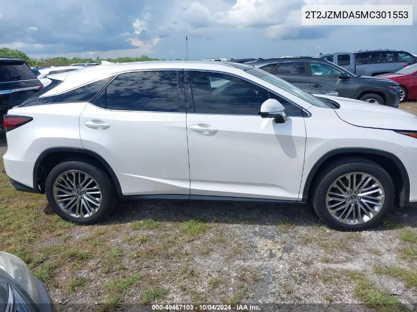 2021 Lexus Rx 350 VIN: 2T2JZMDA5MC301553 Lot: 40467103