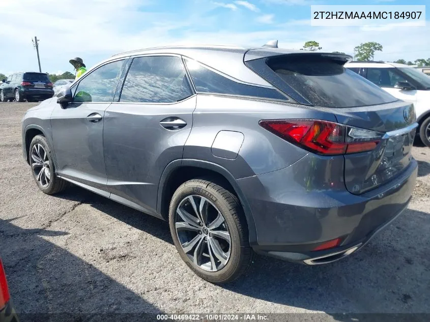 2021 Lexus Rx 350 VIN: 2T2HZMAA4MC184907 Lot: 40469422