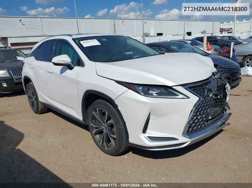 2021 Lexus Rx 350 VIN: 2T2HZMAA6MC218300 Lot: 40481173