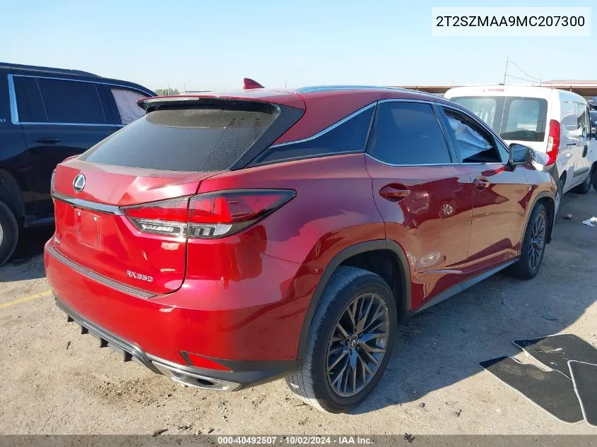 2T2SZMAA9MC207300 2021 Lexus Rx 350 F Sport Appearance