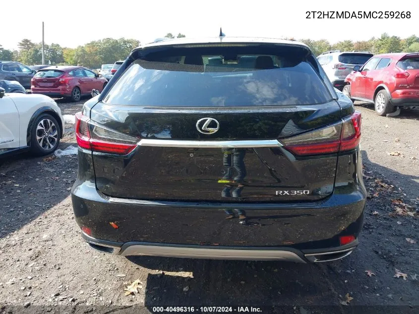 2021 Lexus Rx 350 VIN: 2T2HZMDA5MC259268 Lot: 40496316