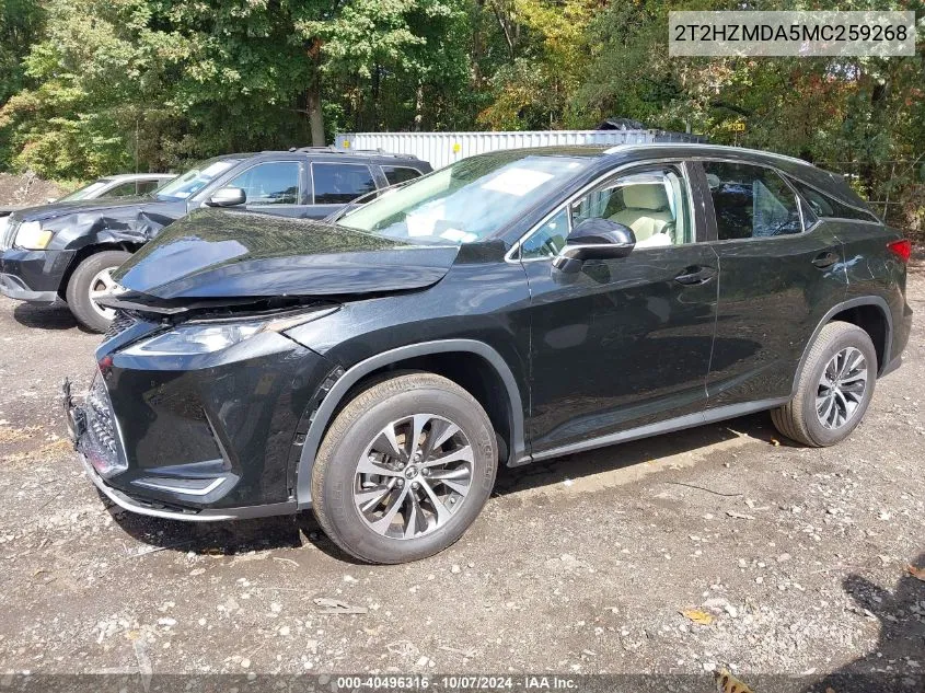 2021 Lexus Rx 350 VIN: 2T2HZMDA5MC259268 Lot: 40496316