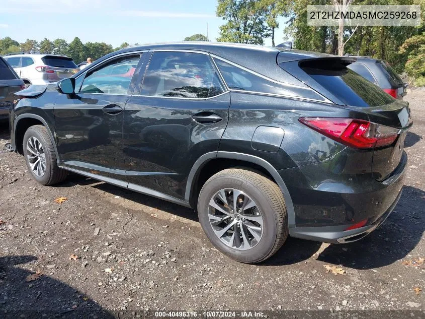 2021 Lexus Rx 350 VIN: 2T2HZMDA5MC259268 Lot: 40496316