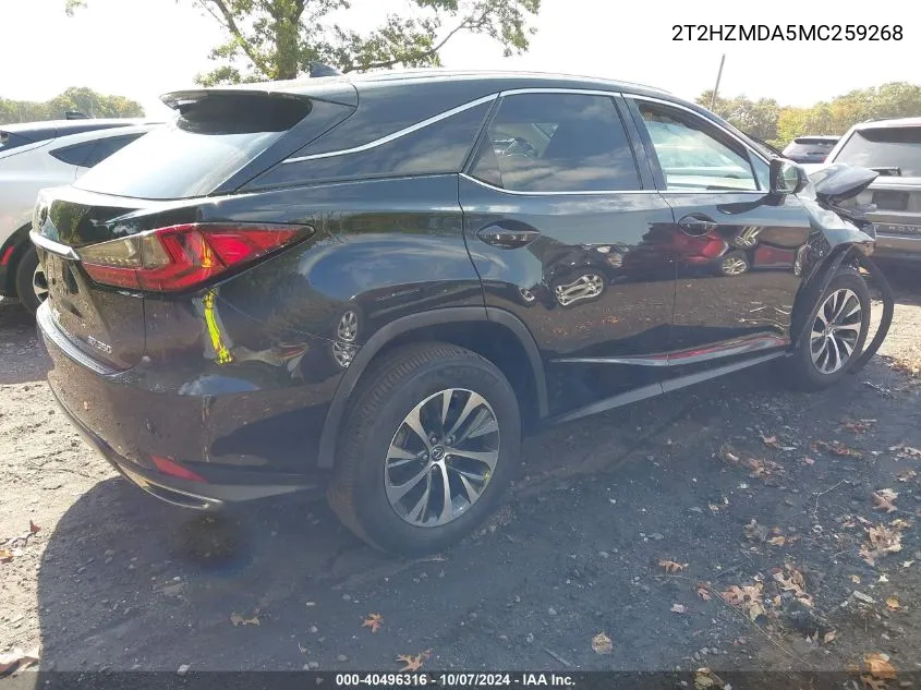 2021 Lexus Rx 350 VIN: 2T2HZMDA5MC259268 Lot: 40496316