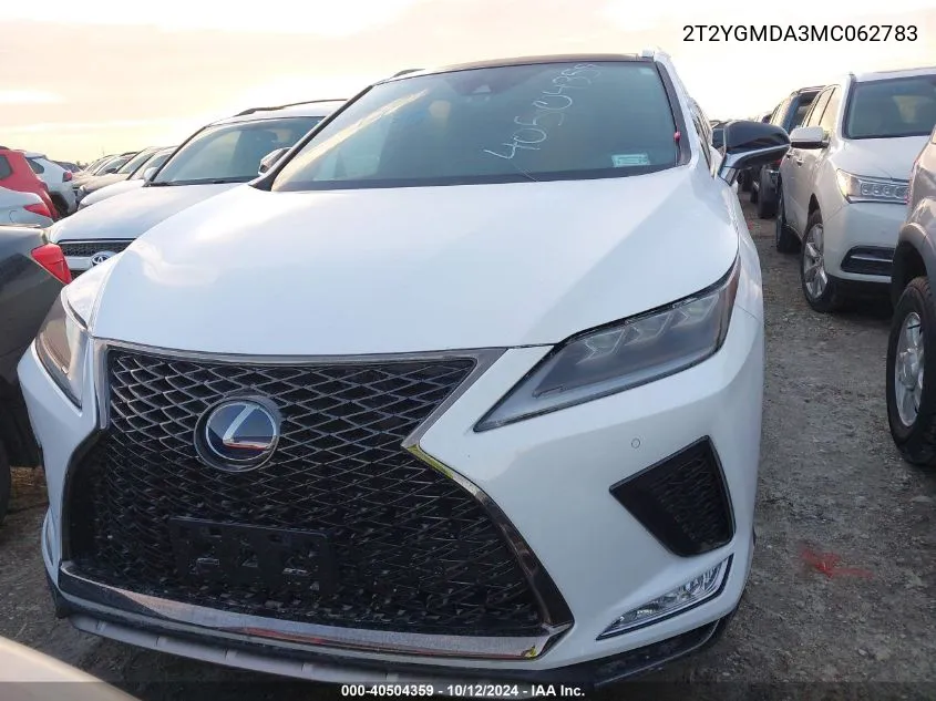 2021 Lexus Rx 450H F Sport Handling VIN: 2T2YGMDA3MC062783 Lot: 40504359