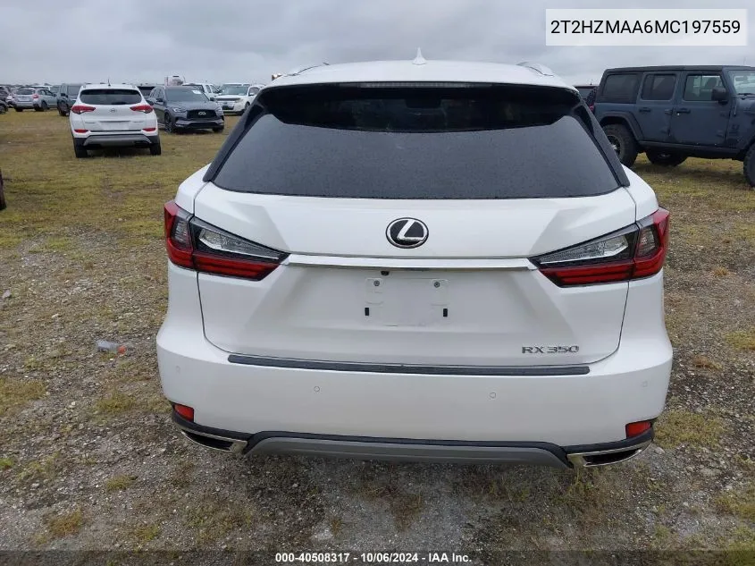 2021 Lexus Rx 350 VIN: 2T2HZMAA6MC197559 Lot: 40508317