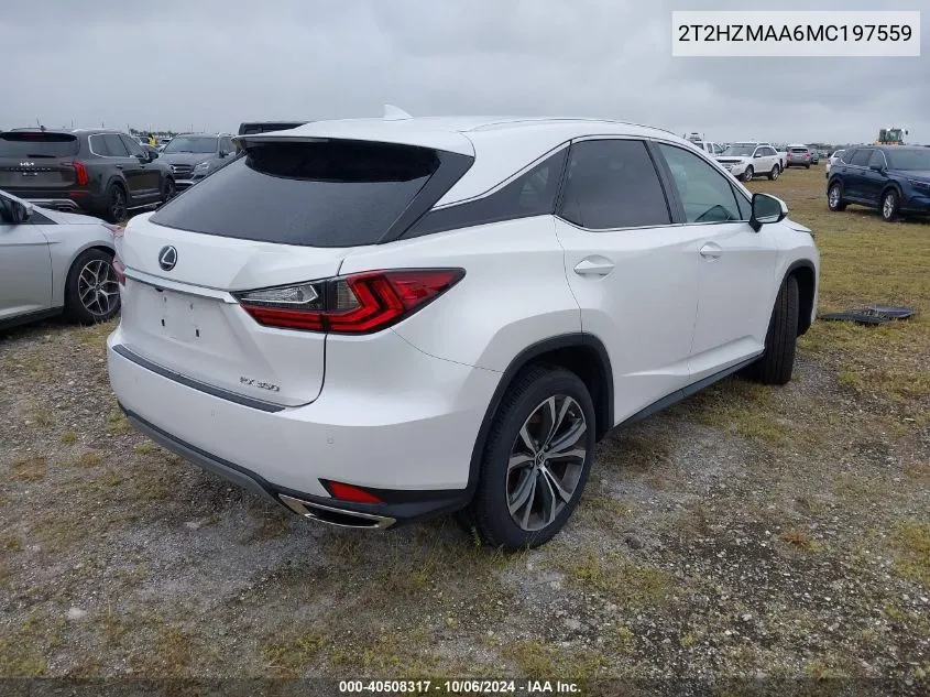 2021 Lexus Rx 350 VIN: 2T2HZMAA6MC197559 Lot: 40508317