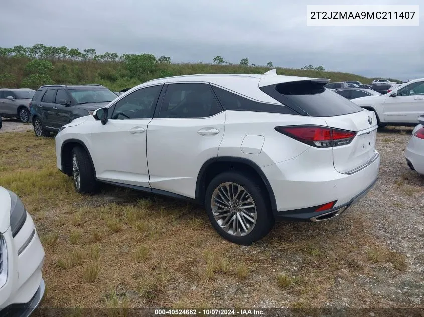 2021 Lexus Rx 350 VIN: 2T2JZMAA9MC211407 Lot: 40524682