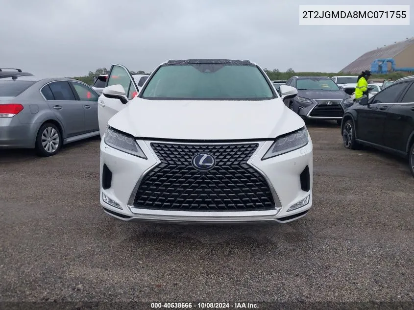 2021 Lexus Rx 450H VIN: 2T2JGMDA8MC071755 Lot: 40538666