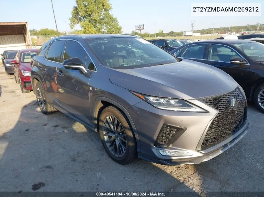 2021 Lexus Rx 350 F Sport Handling VIN: 2T2YZMDA6MC269212 Lot: 40541194