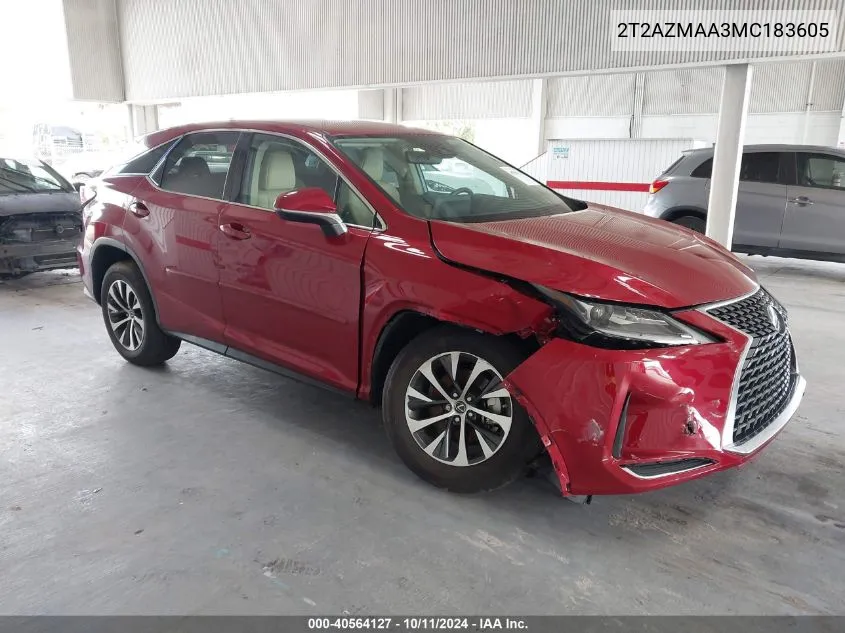 2021 Lexus Rx 350 VIN: 2T2AZMAA3MC183605 Lot: 40564127