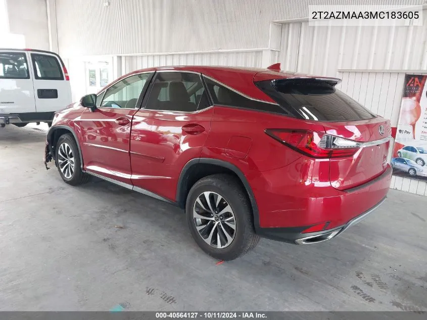 2021 Lexus Rx 350 VIN: 2T2AZMAA3MC183605 Lot: 40564127