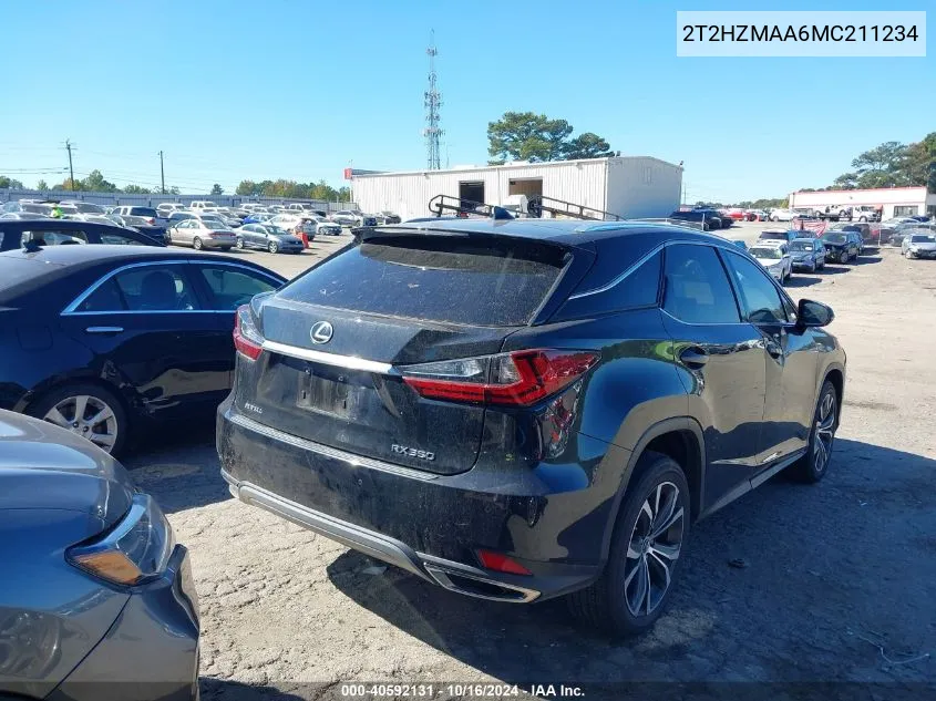 2021 Lexus Rx 350 VIN: 2T2HZMAA6MC211234 Lot: 40592131