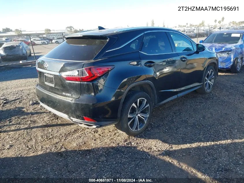 2021 Lexus Rx 350 350 VIN: 2T2HZMAA7MC195691 Lot: 40681971