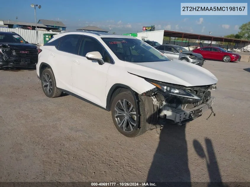 2021 Lexus Rx 350 VIN: 2T2HZMAA5MC198167 Lot: 40691777