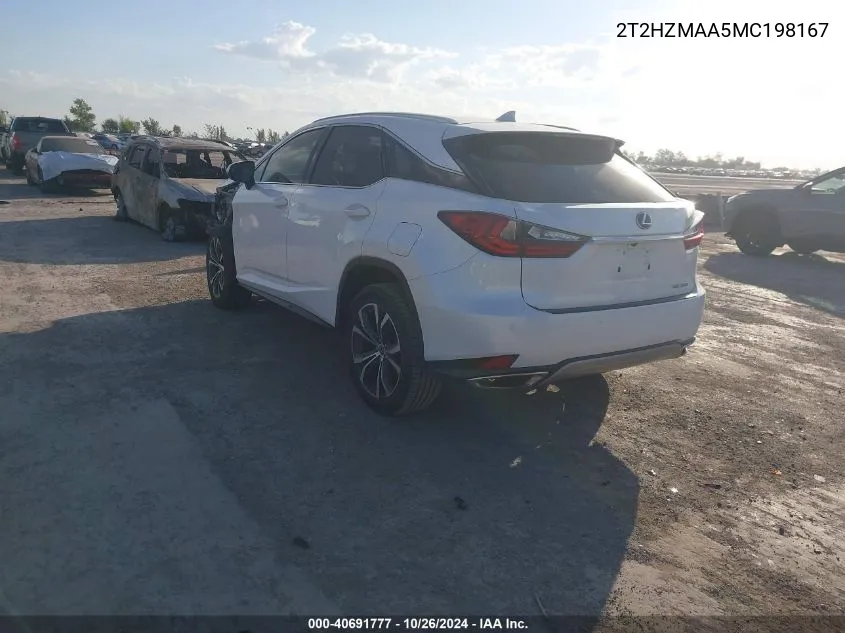 2021 Lexus Rx 350 VIN: 2T2HZMAA5MC198167 Lot: 40691777