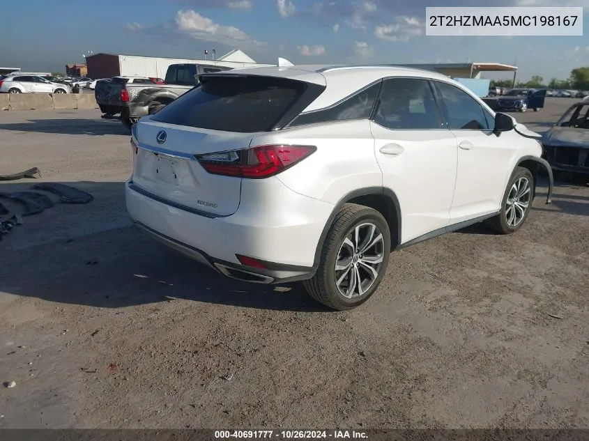 2021 Lexus Rx 350 VIN: 2T2HZMAA5MC198167 Lot: 40691777