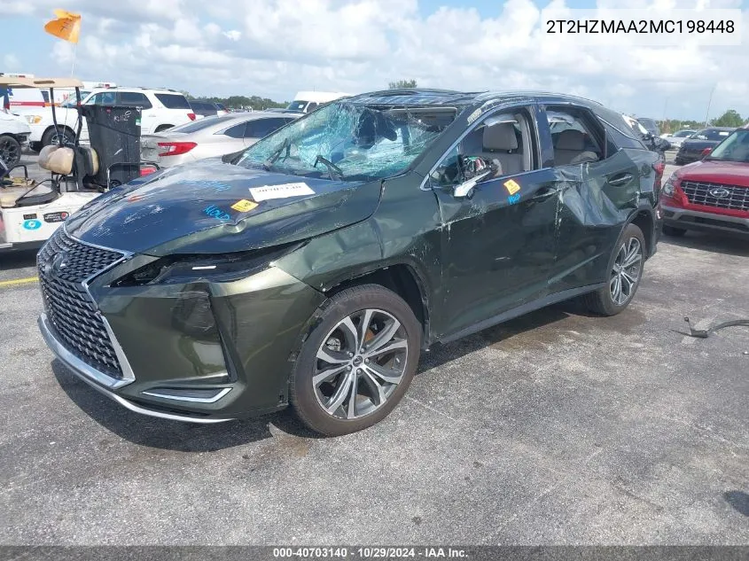 2021 Lexus Rx 350 VIN: 2T2HZMAA2MC198448 Lot: 40703140