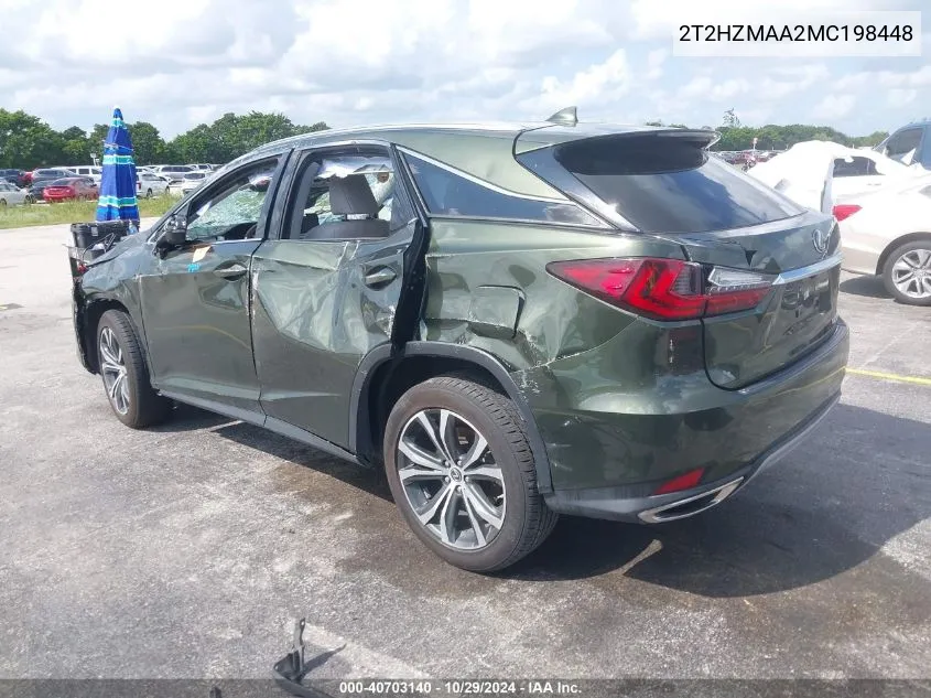 2021 Lexus Rx 350 VIN: 2T2HZMAA2MC198448 Lot: 40703140