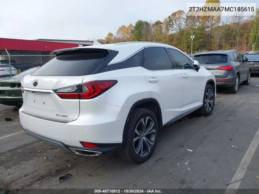 2021 Lexus Rx 350 VIN: 2T2HZMAA7MC185615 Lot: 40710812