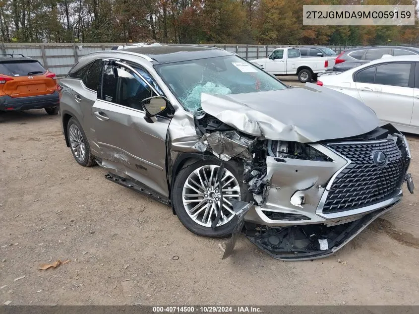 2021 Lexus Rx 450H VIN: 2T2JGMDA9MC059159 Lot: 40714500