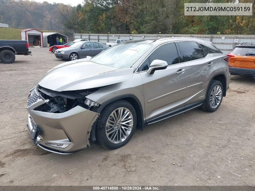 2021 Lexus Rx 450H VIN: 2T2JGMDA9MC059159 Lot: 40714500