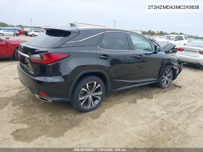 2021 Lexus Rx 350 VIN: 2T2HZMDA3MC293838 Lot: 40738001