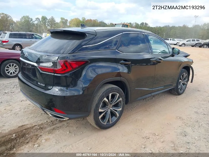 2021 Lexus Rx 350 VIN: 2T2HZMAA2MC193296 Lot: 40761164