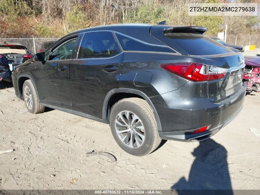 2021 Lexus Rx 350 VIN: 2T2HZMDA2MC279638 Lot: 40793522