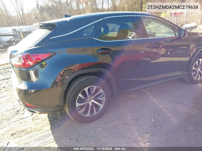 2021 Lexus Rx 350 VIN: 2T2HZMDA2MC279638 Lot: 40793522