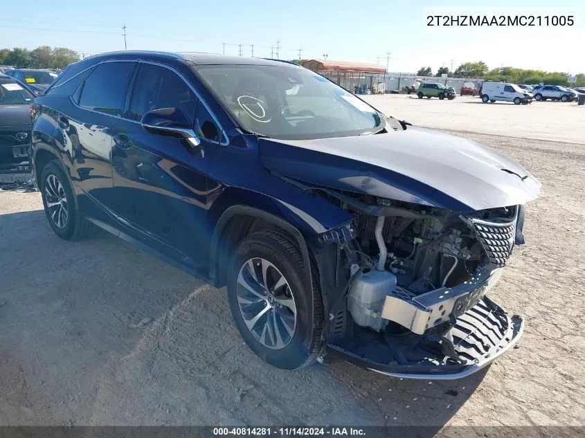 2021 Lexus Rx 350 VIN: 2T2HZMAA2MC211005 Lot: 40814281