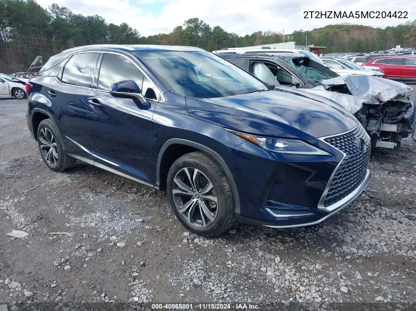 2021 Lexus Rx 350 VIN: 2T2HZMAA5MC204422 Lot: 40865001