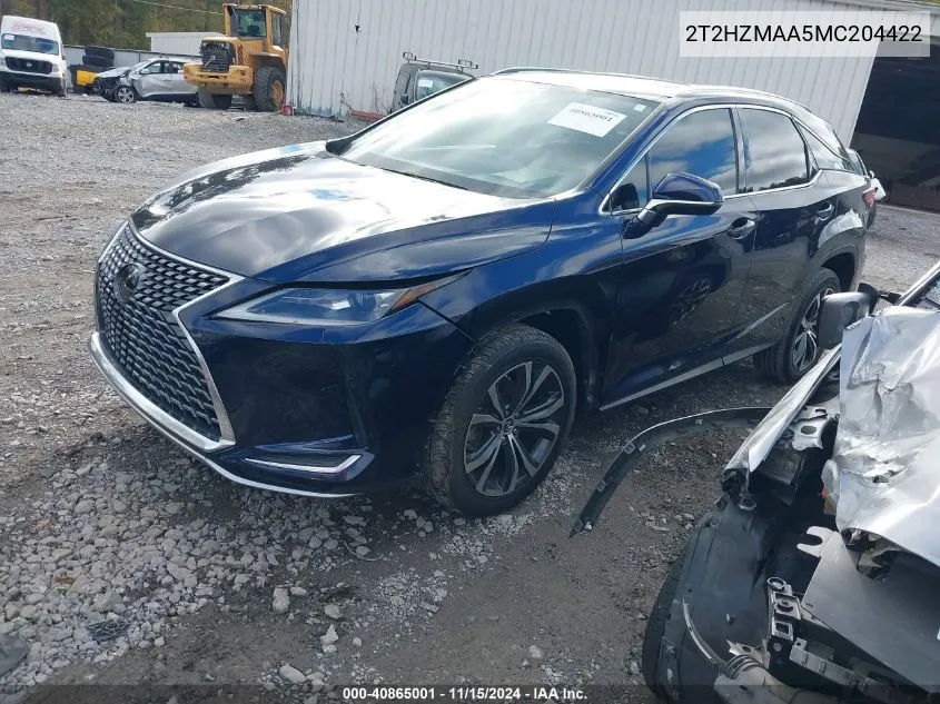 2021 Lexus Rx 350 VIN: 2T2HZMAA5MC204422 Lot: 40865001