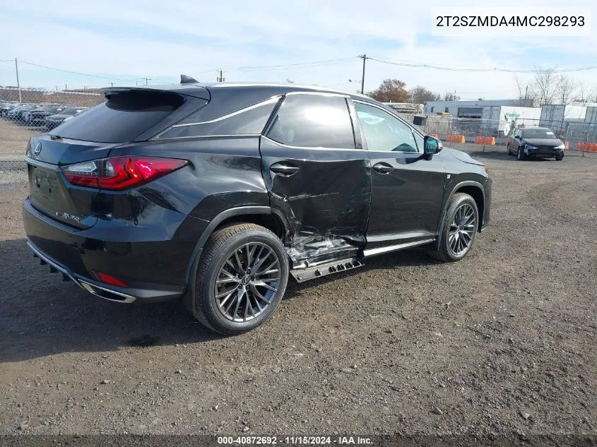 2021 Lexus Rx 350 F Sport Appearance VIN: 2T2SZMDA4MC298293 Lot: 40872692