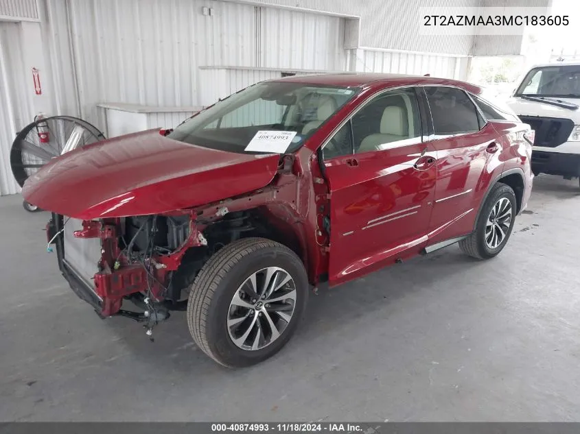 2T2AZMAA3MC183605 2021 Lexus Rx 350