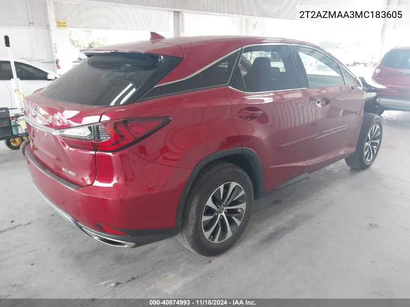 2T2AZMAA3MC183605 2021 Lexus Rx 350