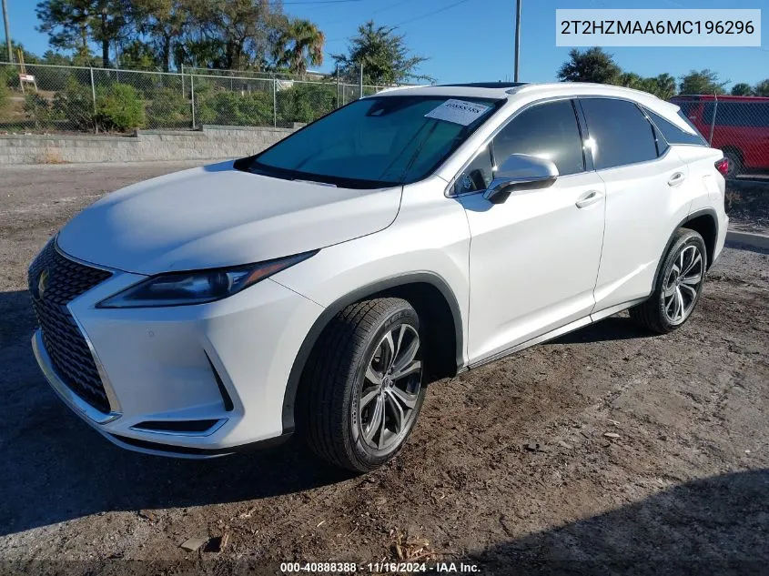 2021 Lexus Rx 350 VIN: 2T2HZMAA6MC196296 Lot: 40888388