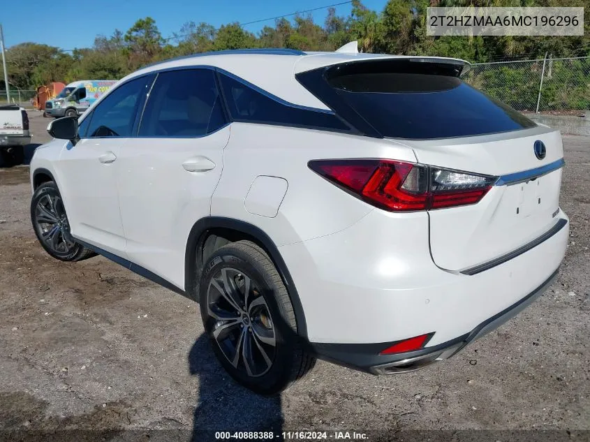 2021 Lexus Rx 350 VIN: 2T2HZMAA6MC196296 Lot: 40888388