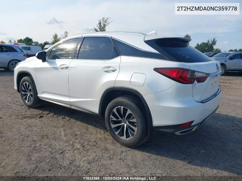 2T2HZMDA0NC359778 2022 Lexus Rx Rx 350