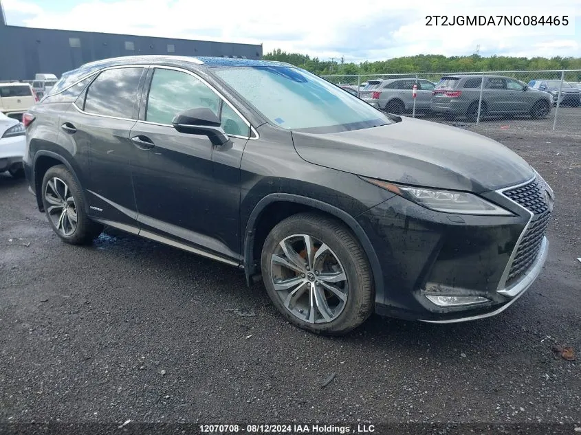 2T2JGMDA7NC084465 2022 Lexus Rx 450H