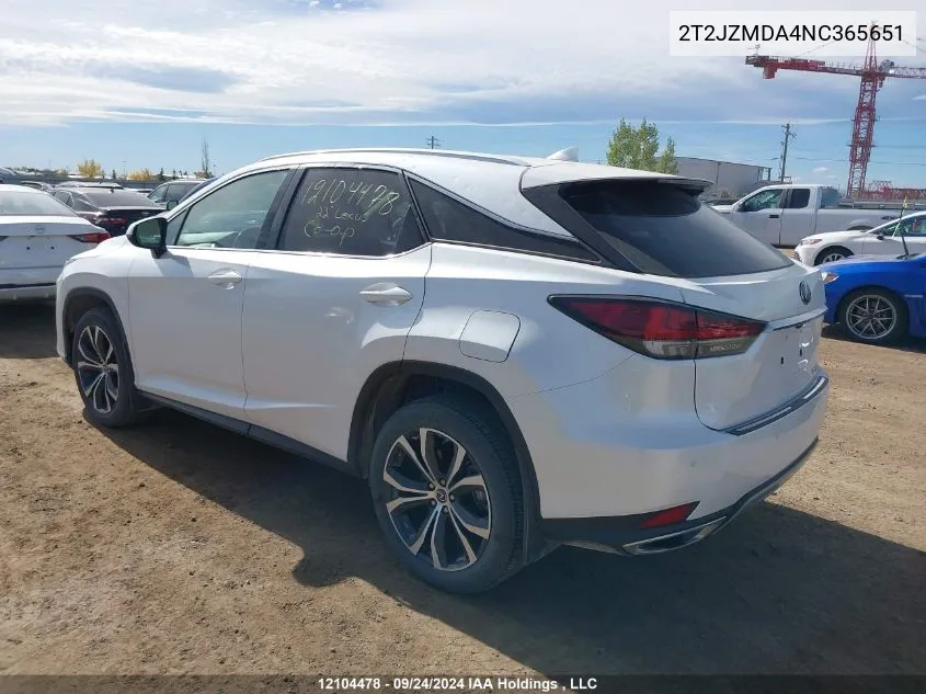 2022 Lexus Rx 350 VIN: 2T2JZMDA4NC365651 Lot: 12104478