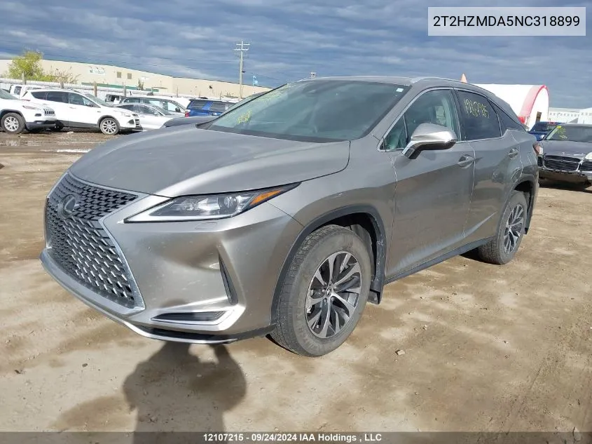 2022 Lexus Rx 350 VIN: 2T2HZMDA5NC318899 Lot: 12107215