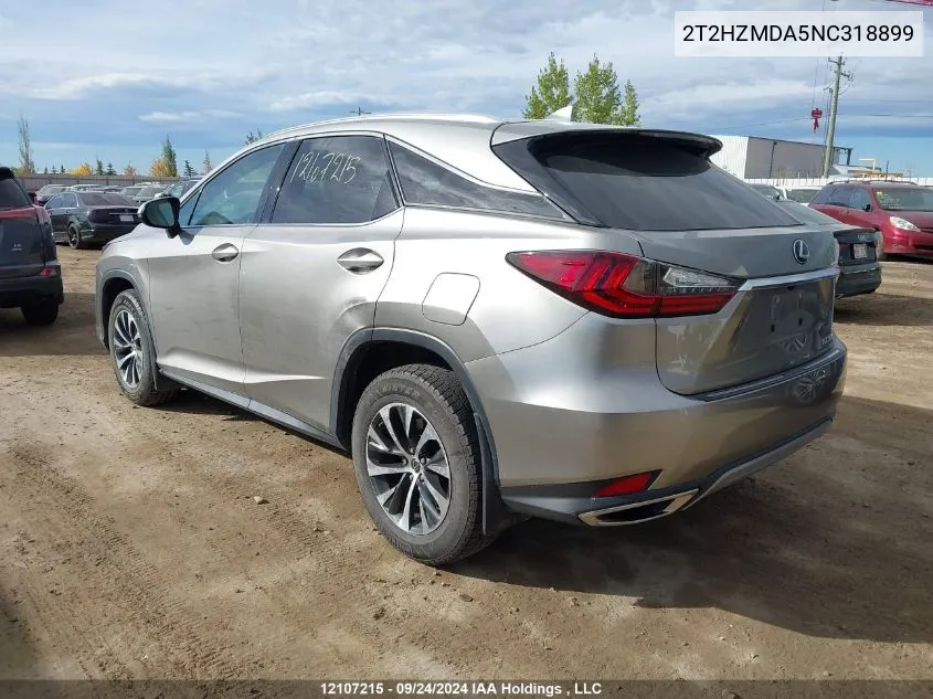 2022 Lexus Rx 350 VIN: 2T2HZMDA5NC318899 Lot: 12107215