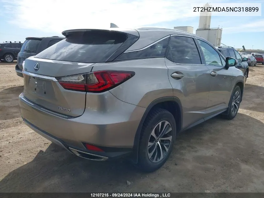 2022 Lexus Rx 350 VIN: 2T2HZMDA5NC318899 Lot: 12107215