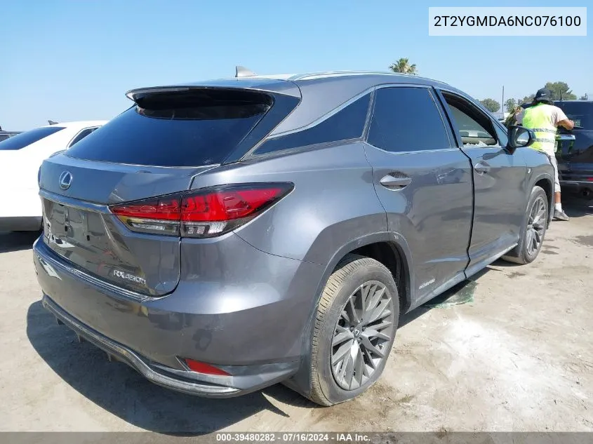 2T2YGMDA6NC076100 2022 Lexus Rx 450H F Sport Handling